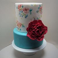 Wafer paper peony cake Wafer paper peony cake