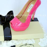 Hot Pink Prada Shoe Cake