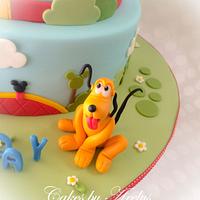 Mickey clubhouse cake and cupcakes