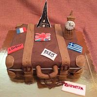 Suitcase cake 