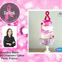 Breast cancer awareness geode marbled cake