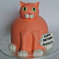 Fat Orange Cat Birthday Cake