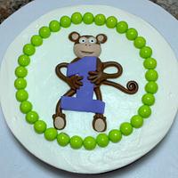 Monkey birthday cake 