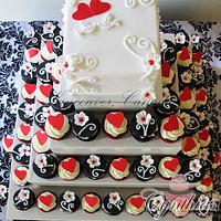 Red, Black & White Wedding