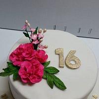 Simple and elegant 16th Birthday cake