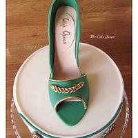 Green and gold shoe/ Chic and sweet shoes by The cake queen 