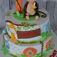 "Jungle" 1st birthday cake