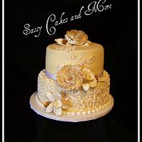 Ivory Scroll Cake