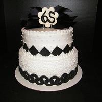 Black & White themed birthday cake