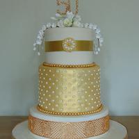 Golden Anniversary Cake