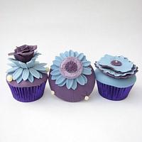 Purple and Blue Themed wedding Cupcakes