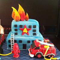 Firefighter themed cake 