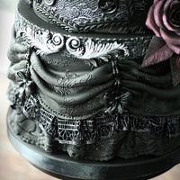 Black gothic wedding cake