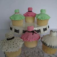 Vintage dress cupcakes