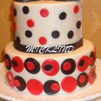 RED & BLACK BIRTHDAY THEMED CAKE