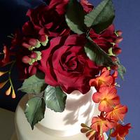 Rose & Freesia Wedding Cake