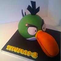 Green Angry Bird Cake