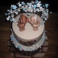 Wedding cake with teddy bears