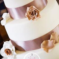 Simple Mocha Wedding Cake