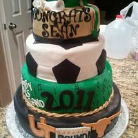 Soccer and Band Graduation Cake