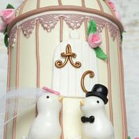 wedding cake bird cage