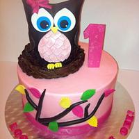 First birthday Owl cake