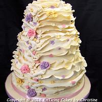 White Chocolate Ruffle Wedding cake