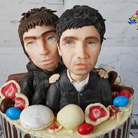 Oasis cake Noel and Liam Gallagher