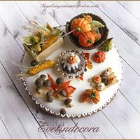Miniature food: Autumn icing cookie