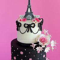 Parisian themed birthday cake