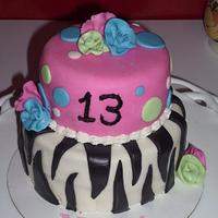 Zebra & pink cake Inspired 