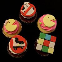 80's themed cupcakes
