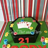 poker table cake 