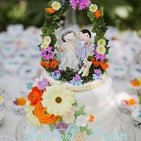 Garden Theme Wedding Cake