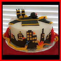 Firefighter theme cake