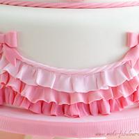 Pink Ruffles Baptism Cake