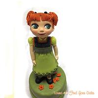 Mini cake with Anna (Frozen) inspired to the Animators Collection