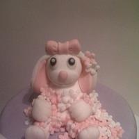 Baby girls bunny cake