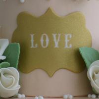 Gold, Love Plaque Cake