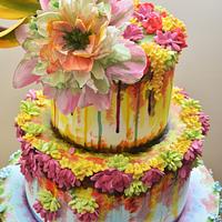 Claude Monet inspired wedding cake