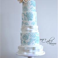 Modern Lace Wedding Cake