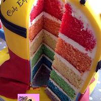 Super Minion Rainbow Cake 