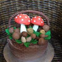 A basket of mushrooms