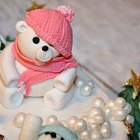 Christmas polar bear cake