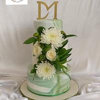 Green  wedding cake 