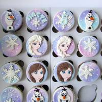 Frozen cake and  cupcakes