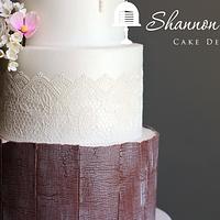 Country Lace Wedding Cake