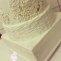 Wedding cake with wafer paper Orchids 