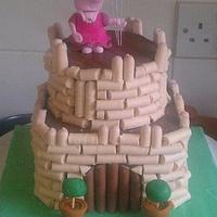Peppa pig castle cake