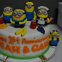 minions anniversary cake